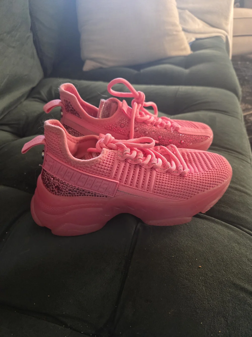 Steve Madden Crystal Hot Pink Sneakers Size 6